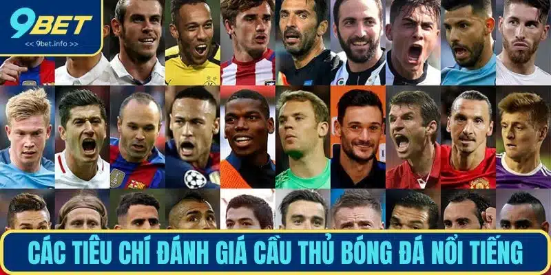 Các tiêu chí đánh giá cầu thủ bóng đá nổi tiếng